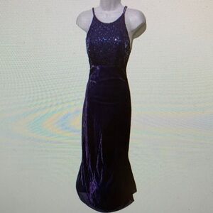 Morgan & Co. Elegant Purple Sequin Maxi Dress